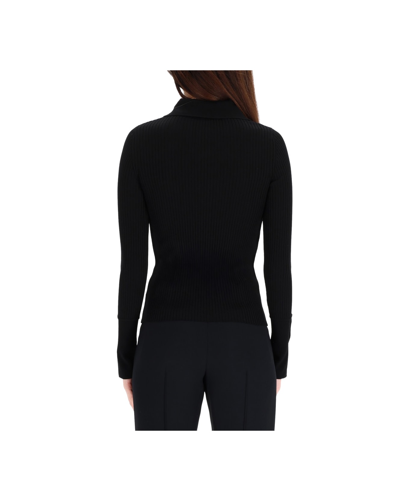 Courrèges Ribbed Polos. - BLACK