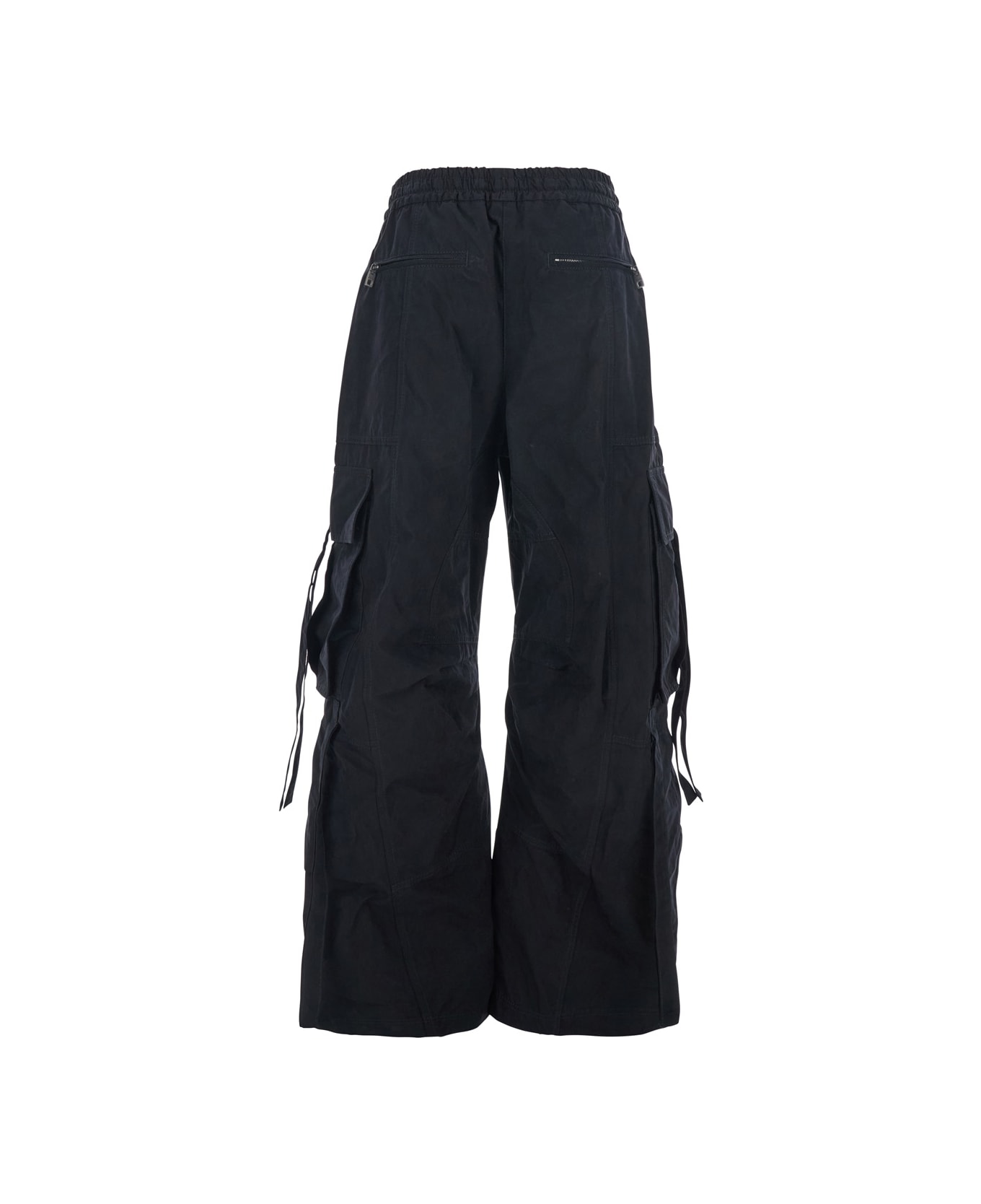 Dolce 
Gabbana Black Cargo Pants With Elastic Waist With Faded Effect In Cotton Blend Woman - Black