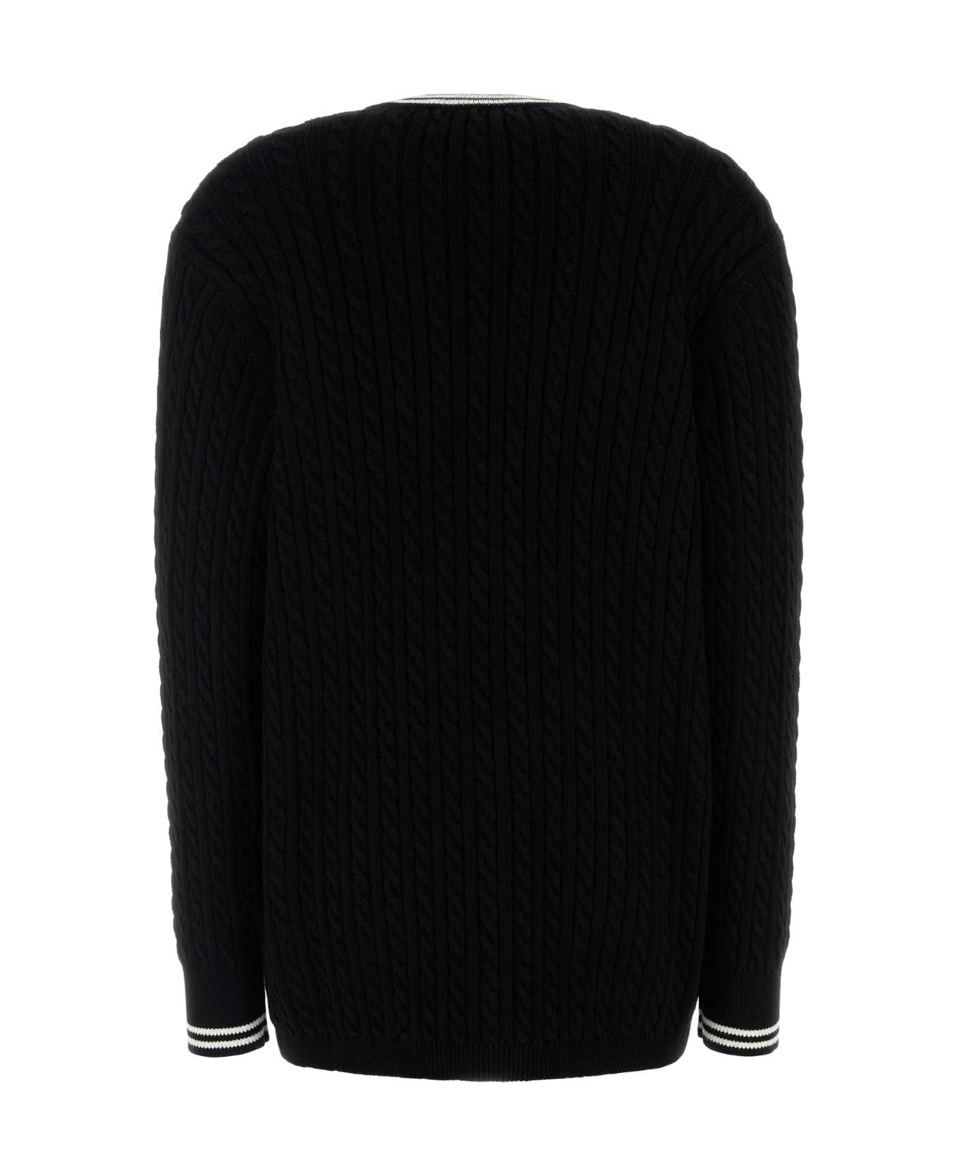 Alessandra Rich Black Cotton Cardigan - BLACK