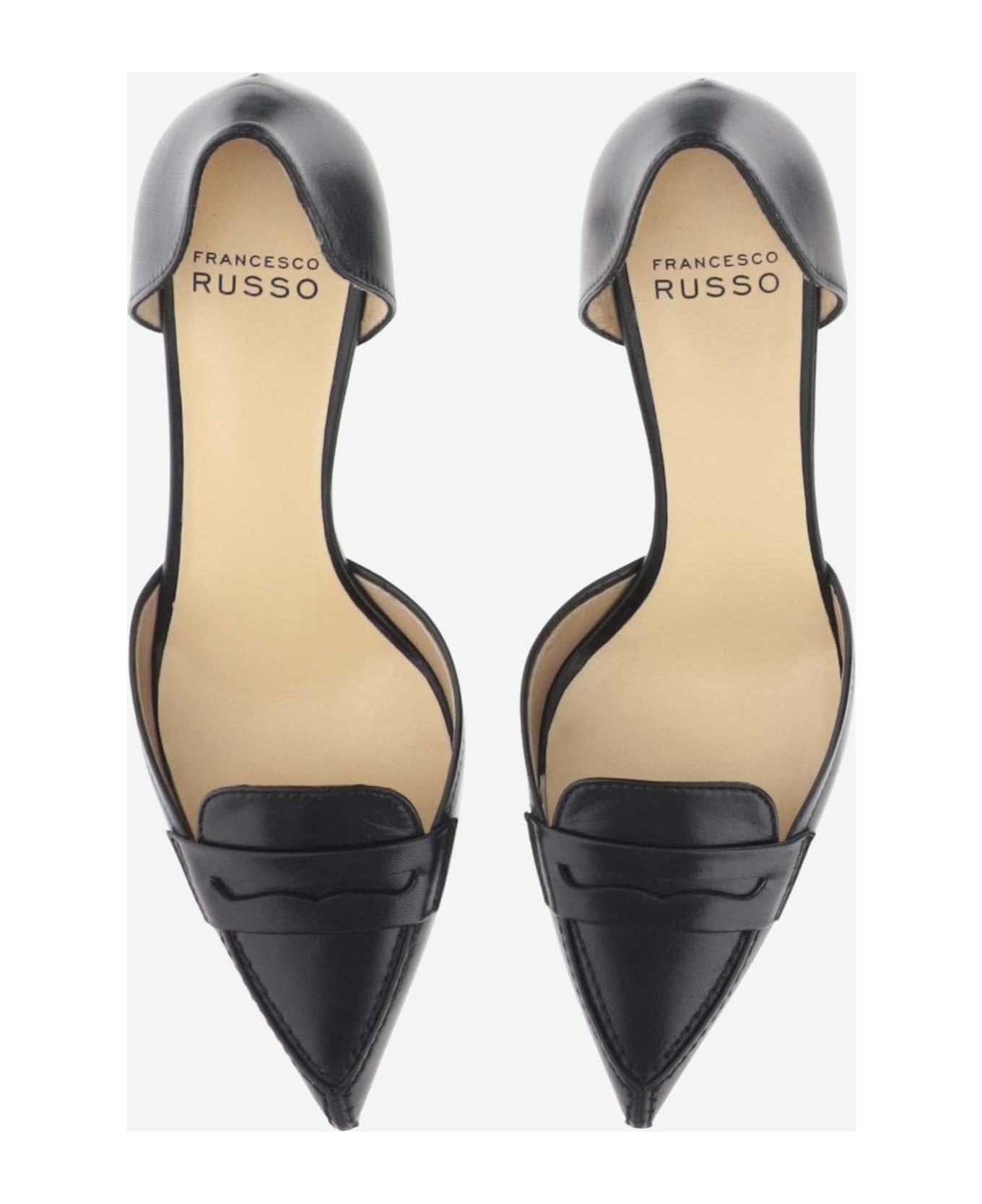 Francesco Russo Leather D'orsay Pumps - Black