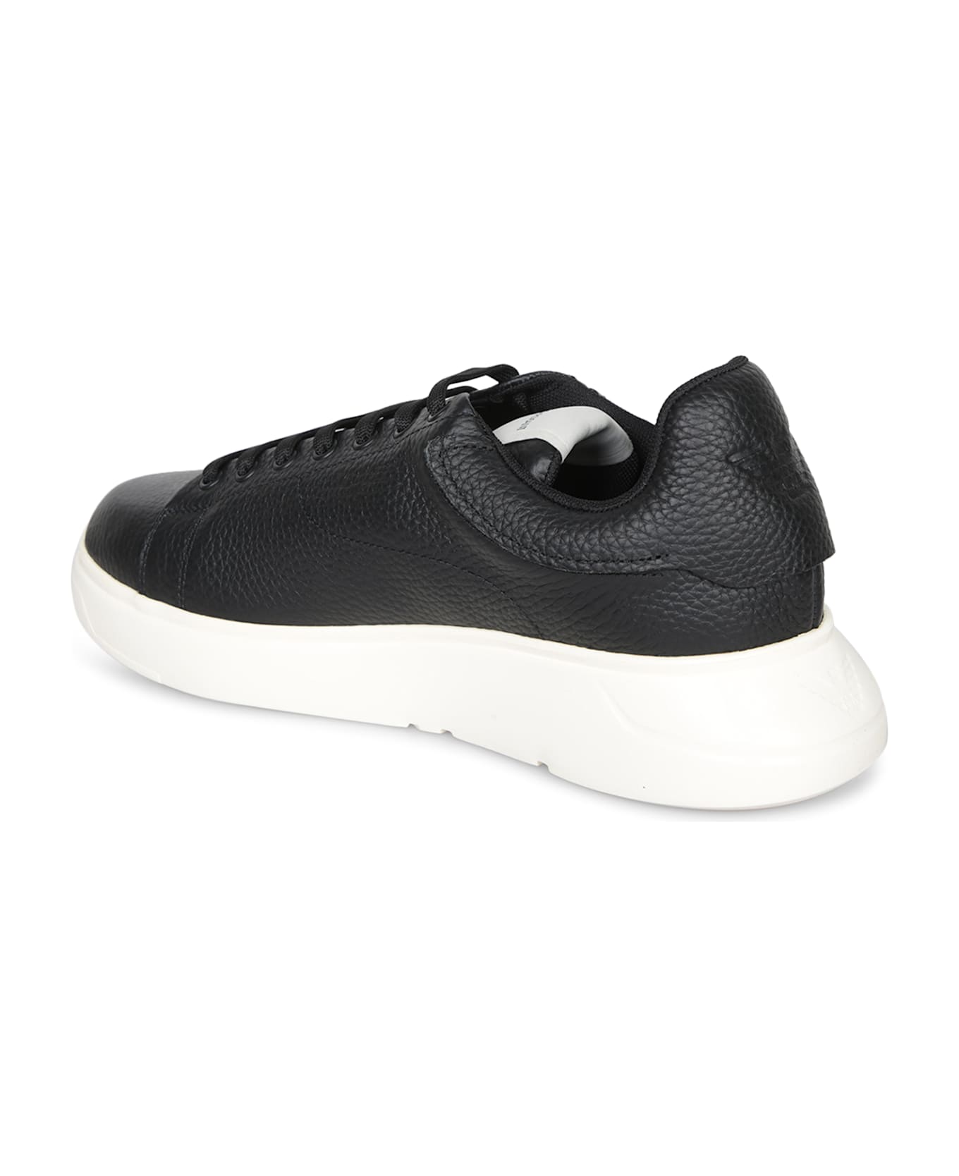 Emporio Armani Icon Grain Black Sneakers - Black