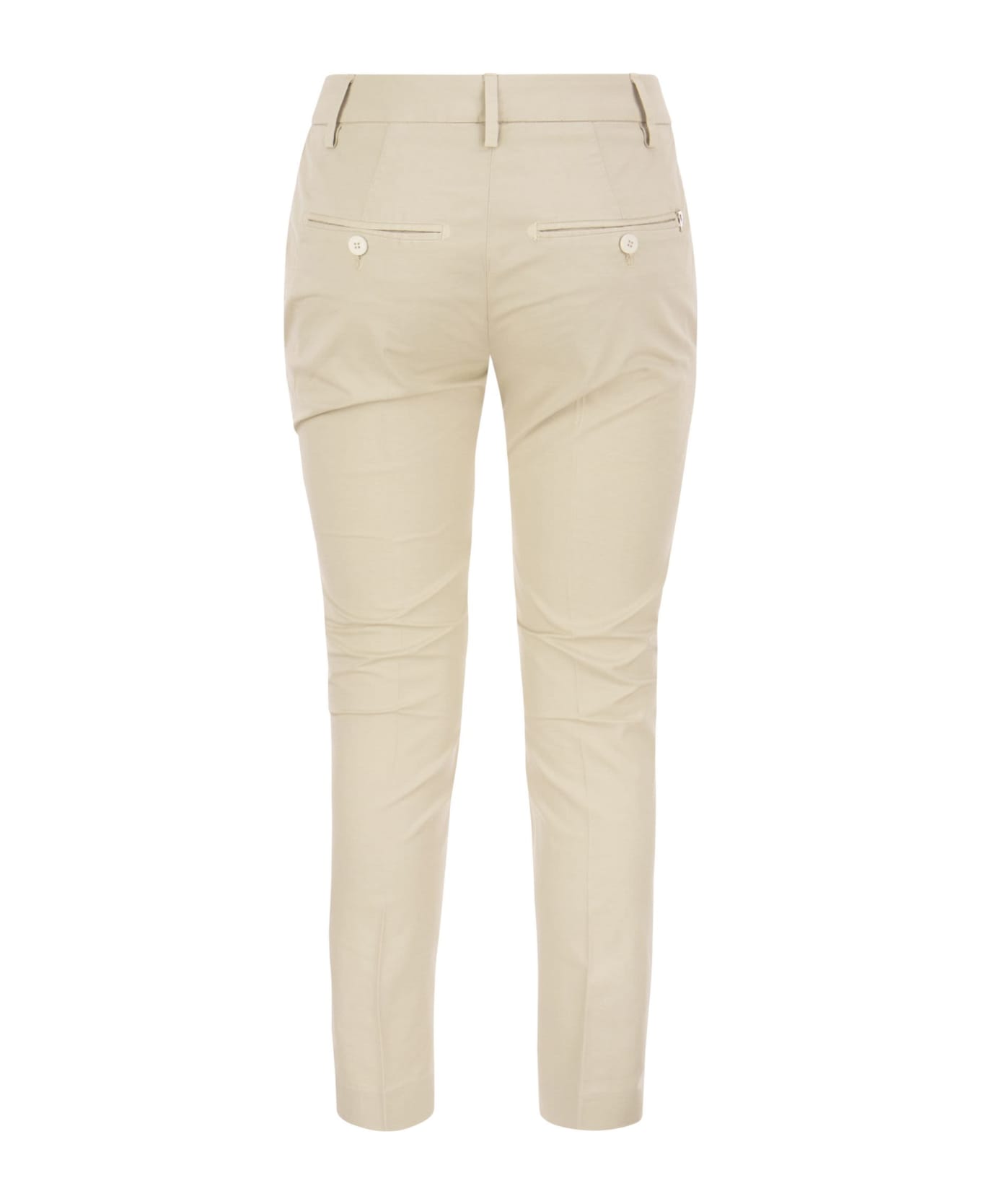 Dondup Perfect - Slim-fit Cotton Gabardine Trousers - Cream