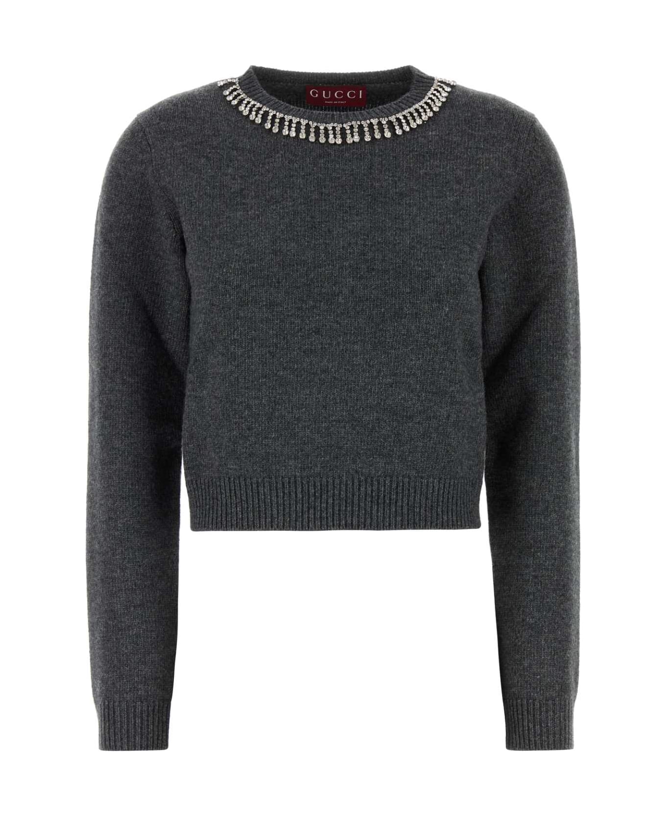 Gucci Charcoal Wool Blend Sweater - CHARCOALGREYMIX