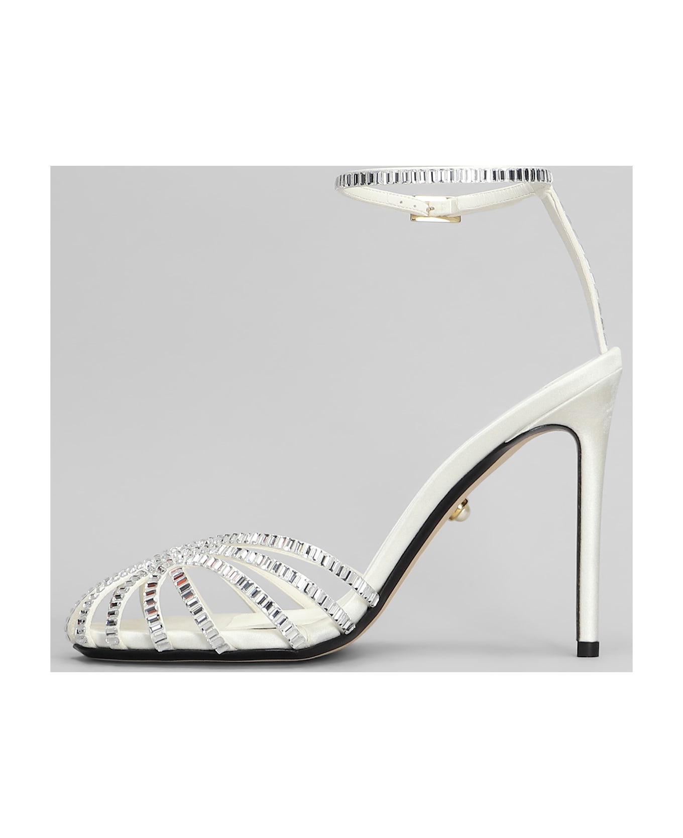 Alevì Penelope 110 Sandals In White Satin - white