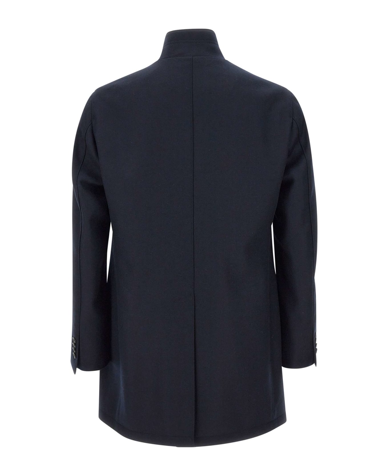 Tagliatore 0205 'gordon' Wool Gabardine Fabric Coat - Blue