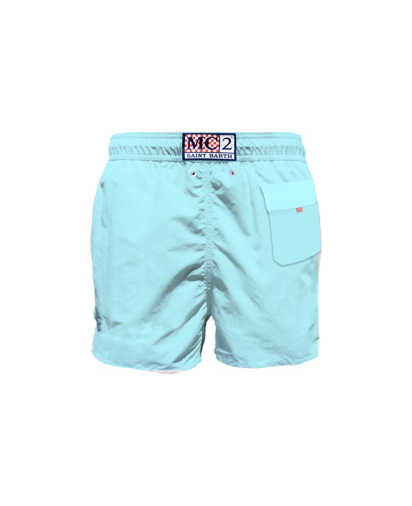 MC2 Saint Barth Light-blue Man Swim Shorts With Pocket - BLUE