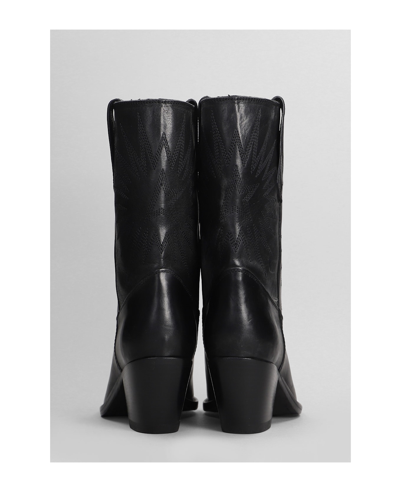 Golden Goose 70 Wish Star Texan Boots In Black Leather - black