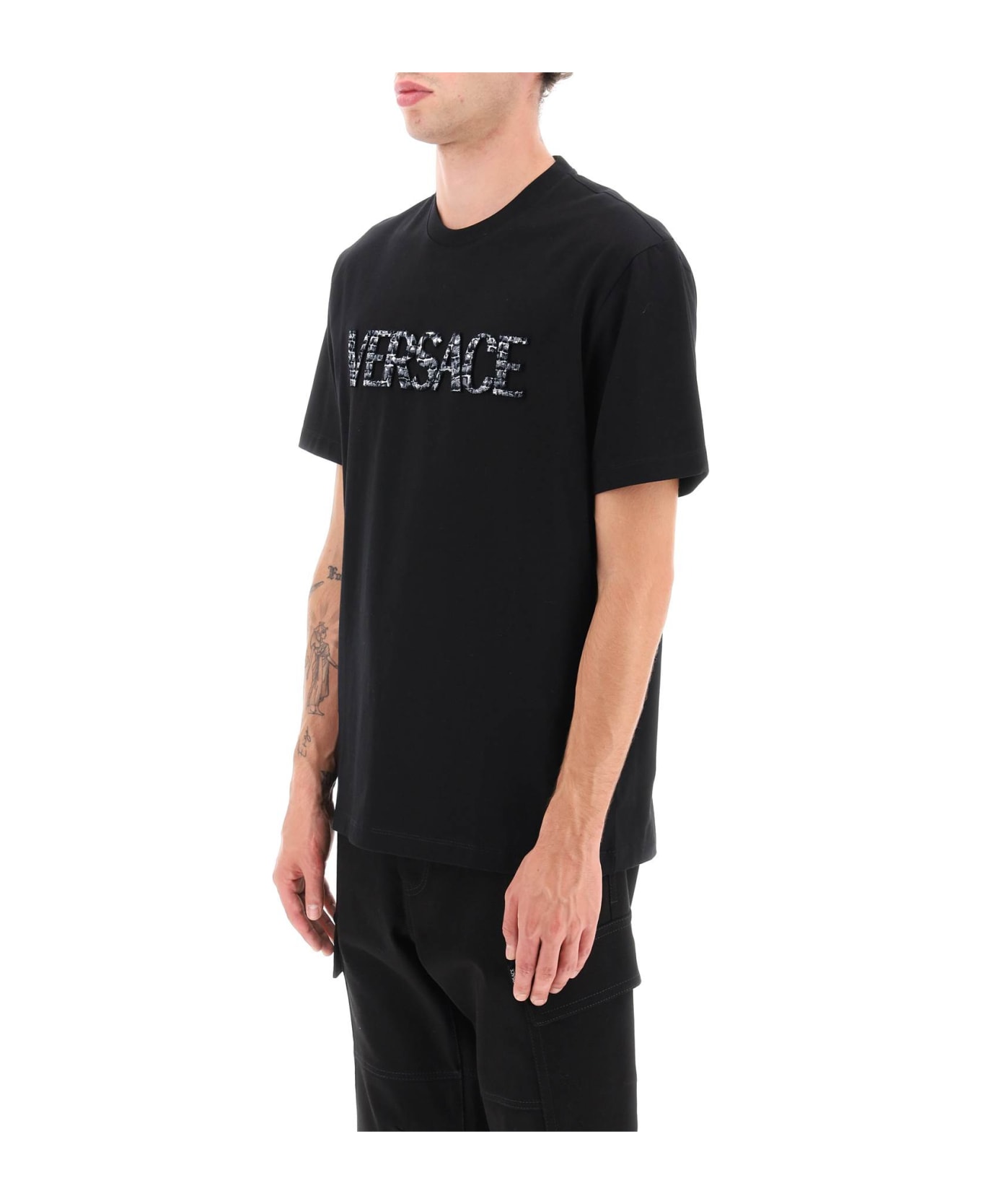 Versace Black Cotton T-shirt - BLACK (Black)