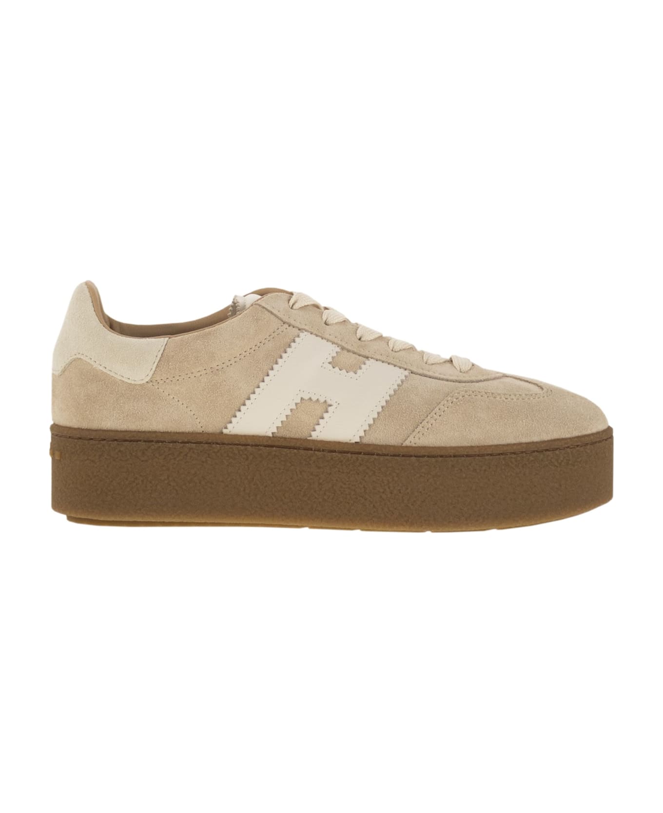 Hogan Cool - Suede Trainers With Thick Soles - Sand