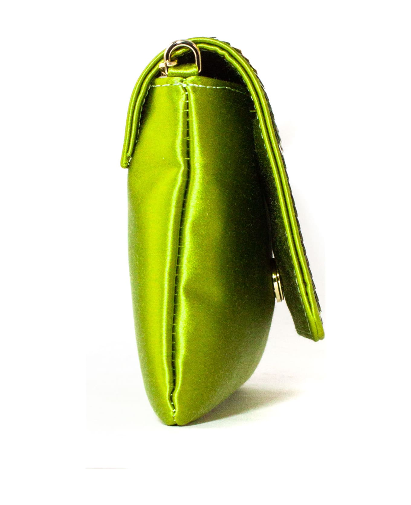 Roberto Festa Green Satin And Sequin Montecarlo Shoulder Bag