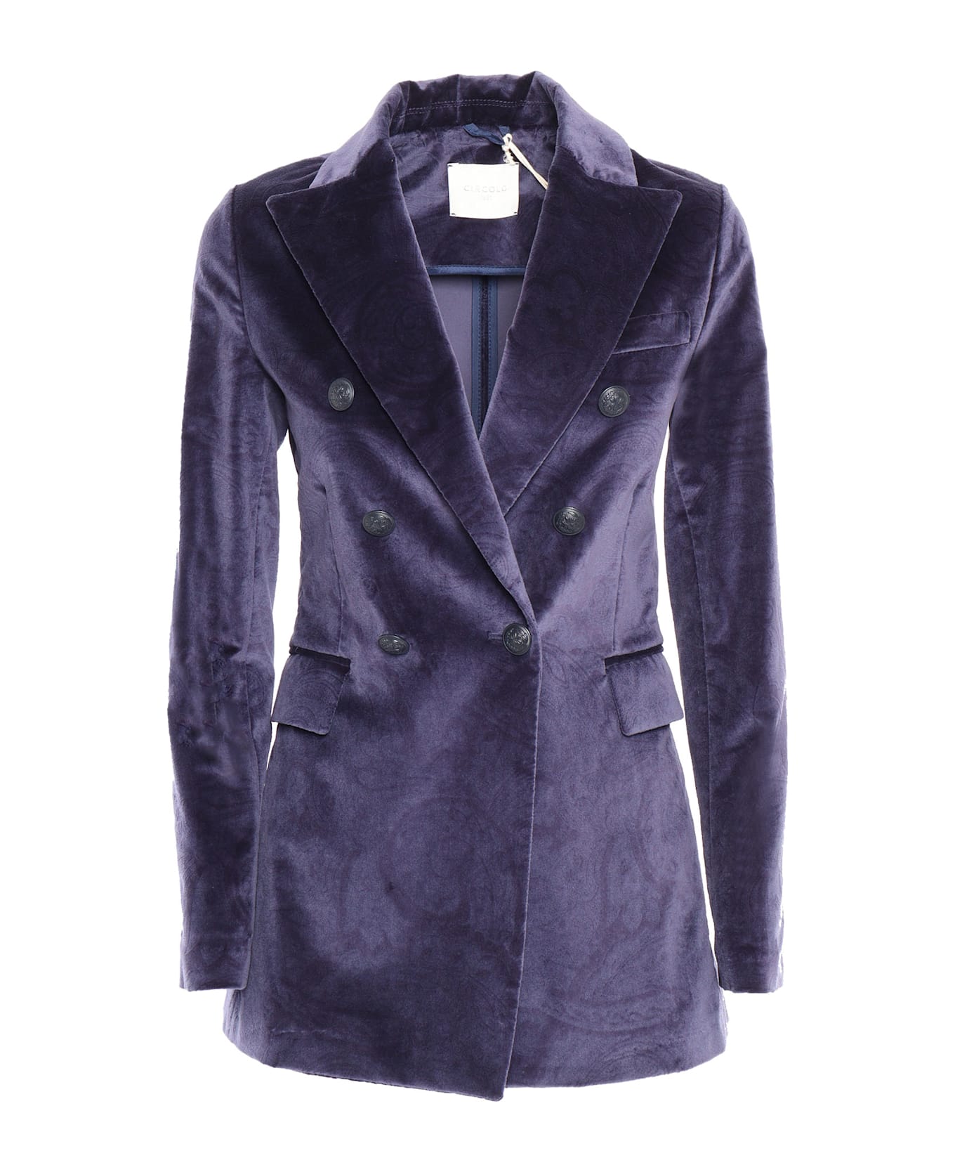 Circolo 1901 Velvet Double Breasted Jacket - BLACK