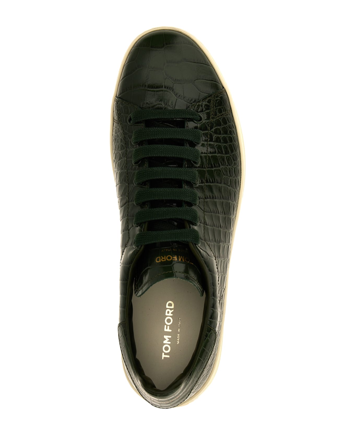 Tom Ford Croc Print Sneakers - Green