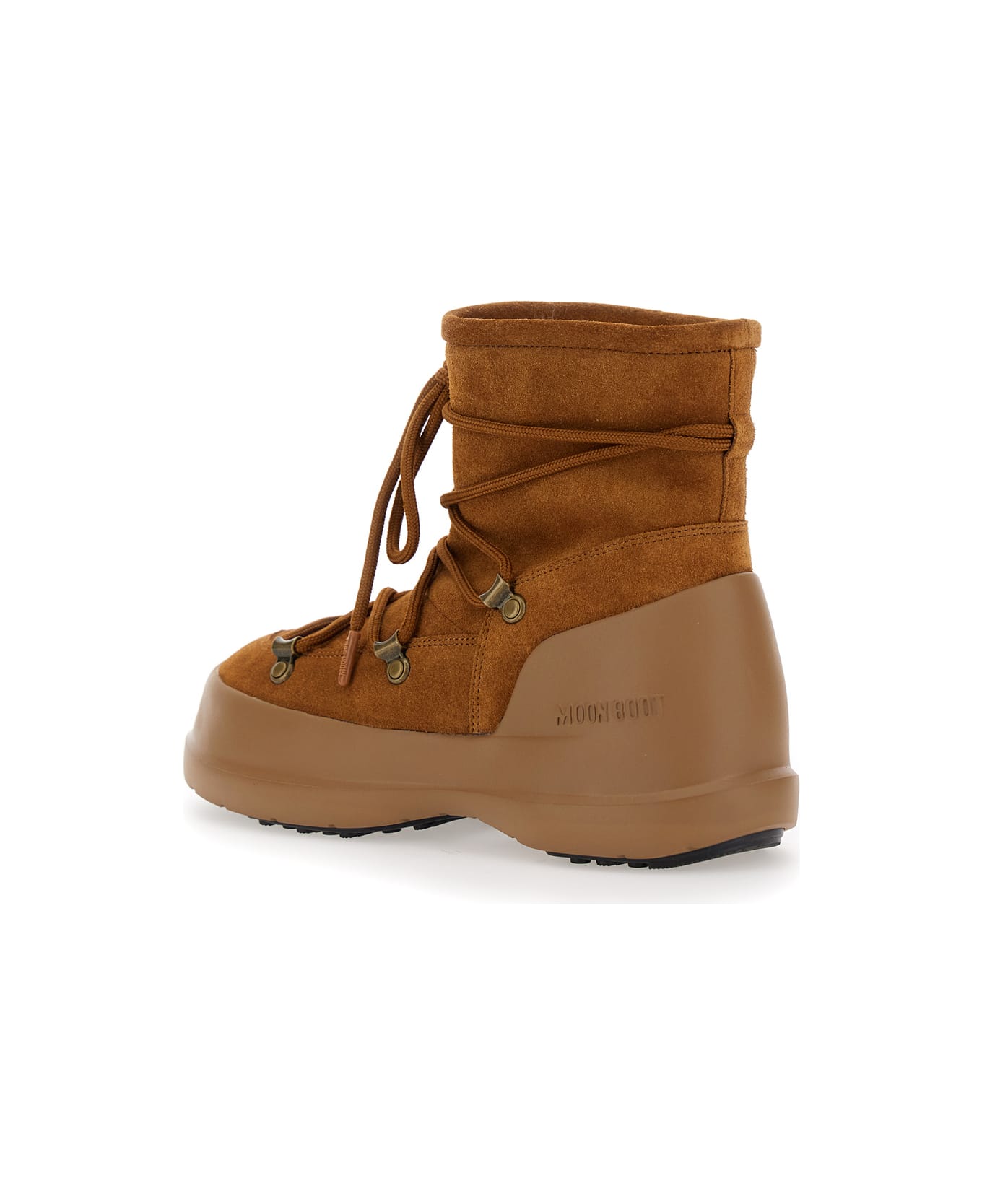 Moon Boot 
luna
 Brown Ankle Boots With Laces In Suede And Tech Fabric Woman - Brown