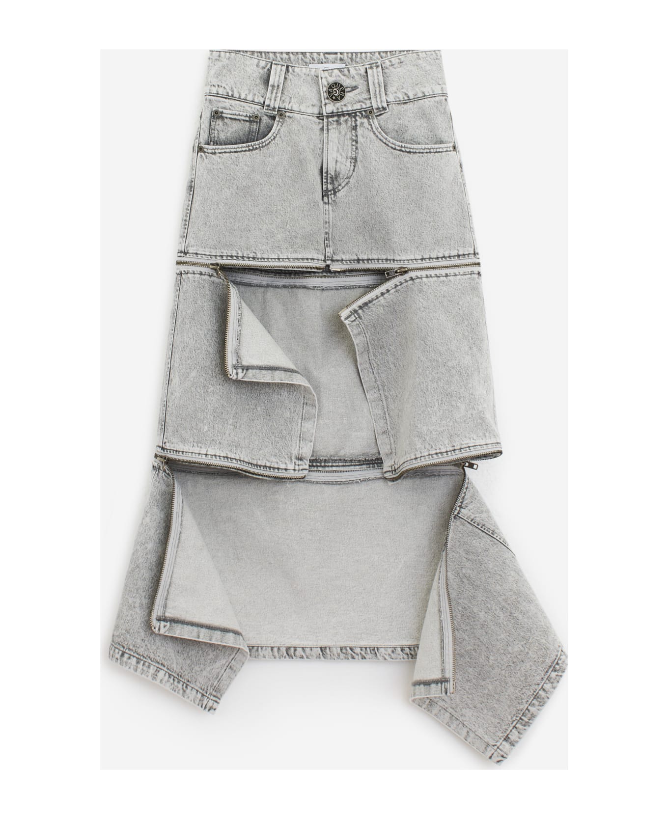 Vaquera Zipper Skirt Skirt - grey スカート