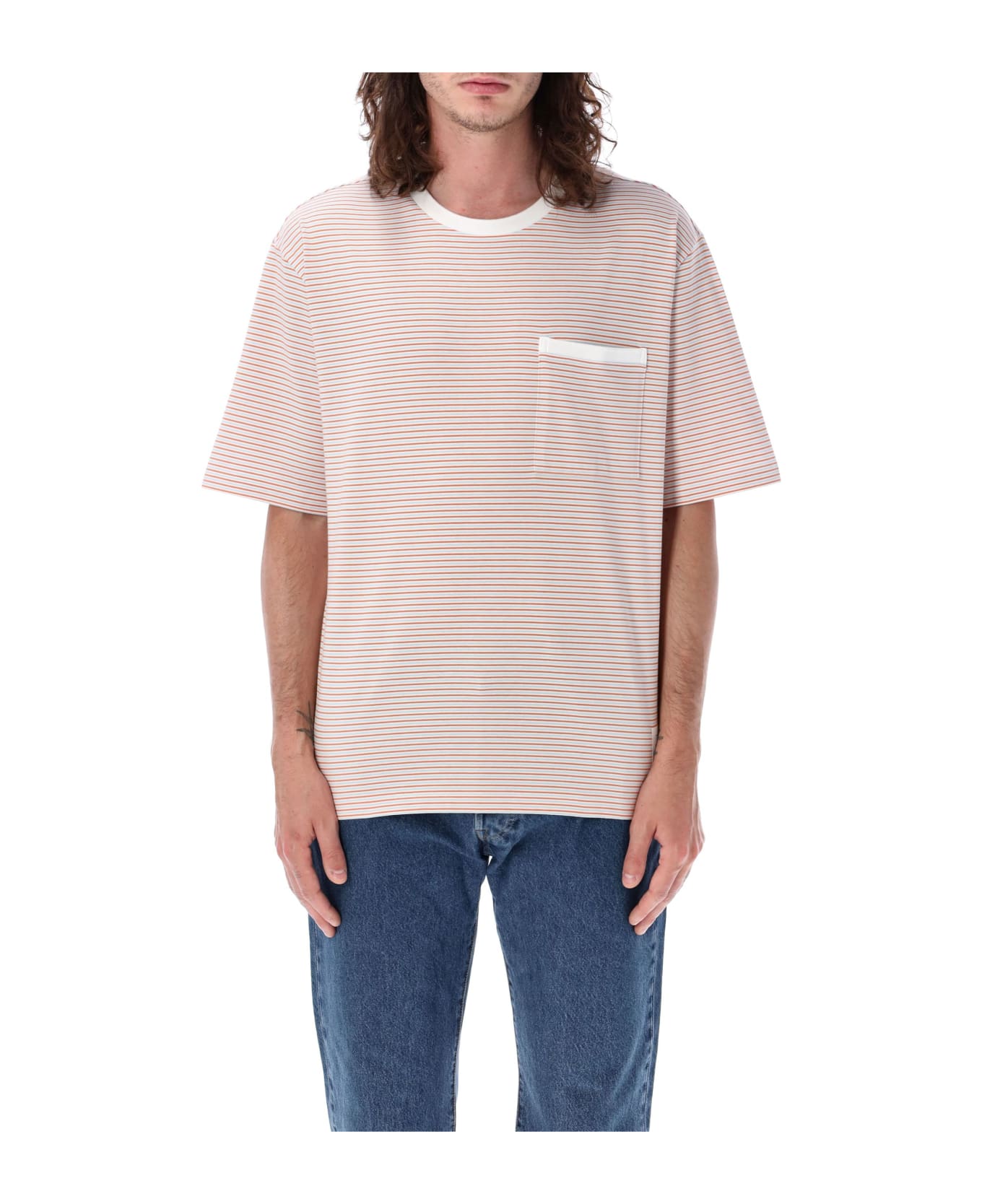 Thom Browne Oversized Short Sleeved Pocket T-shirt - ORANGE