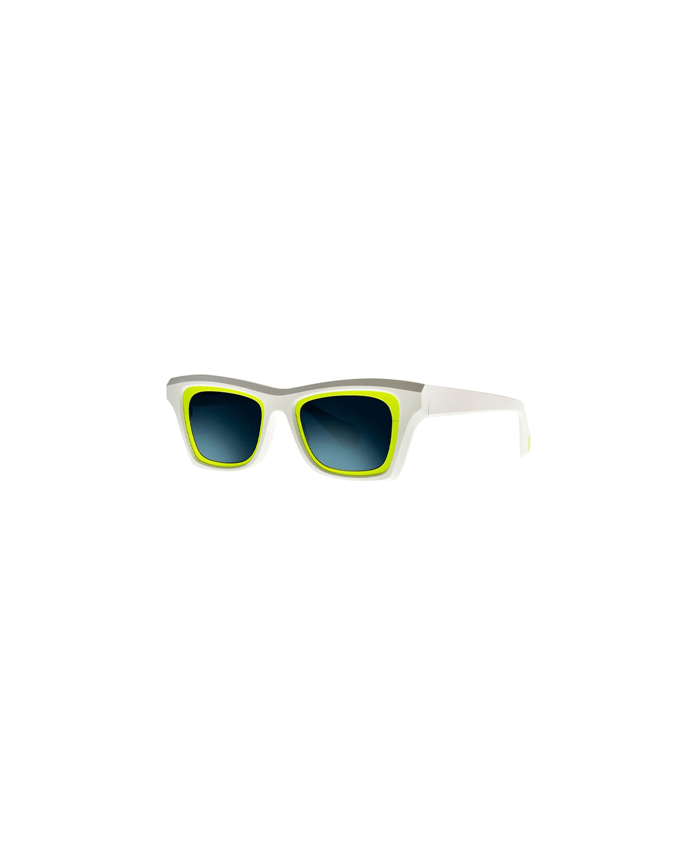 Theo Eyewear Mille+95 - 013 Sunglasses - white/fluo yellow サングラス