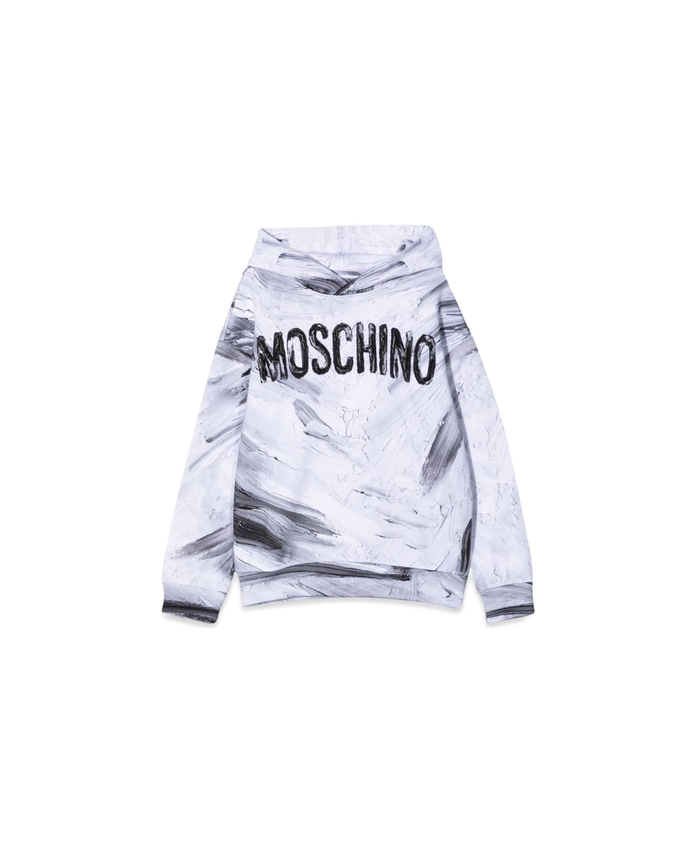 Moschino Felpa In Cotone Con Cappuccio - WHITE
