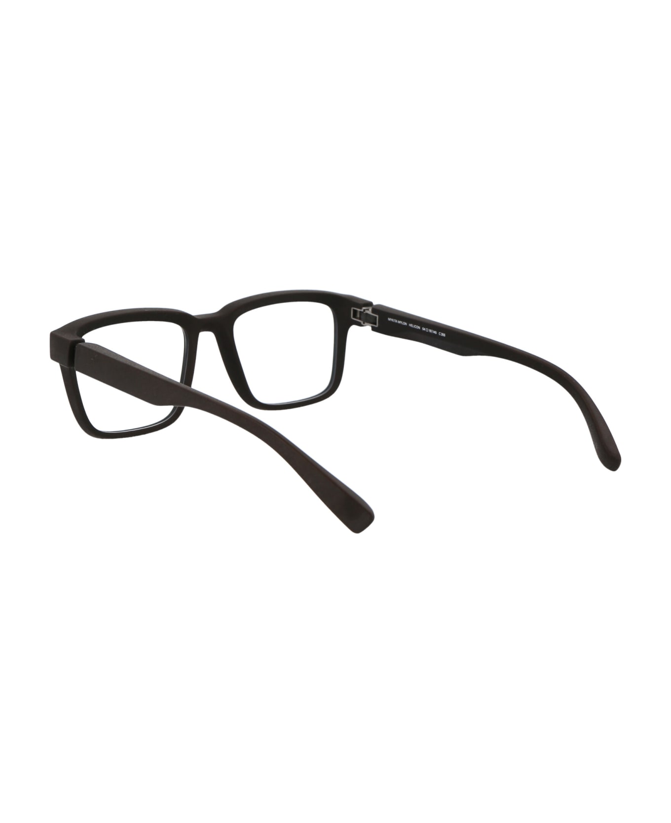Mykita Helicon Glasses - 355 MD22 Ebony Brown Clear