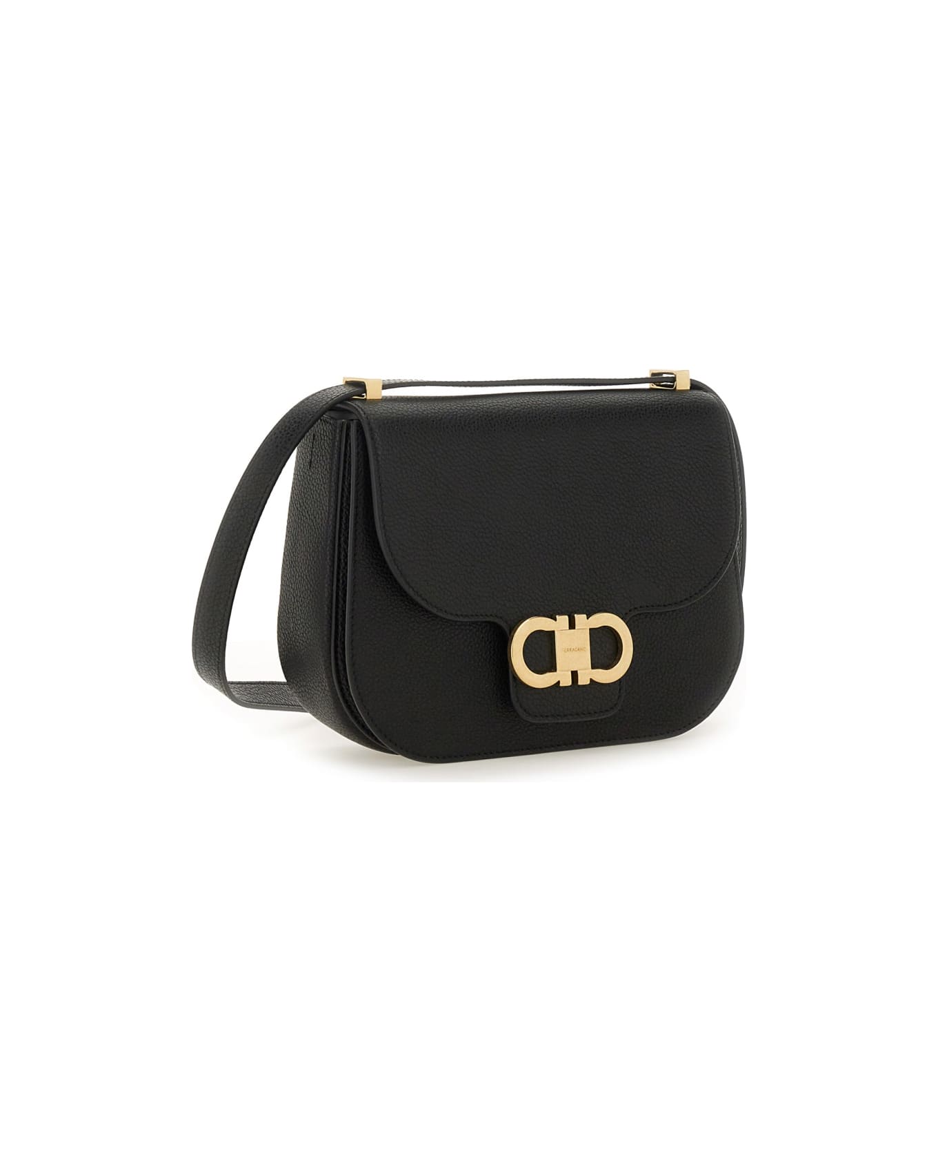 Ferragamo Shoulder Bag Double Hooks - BLACK
