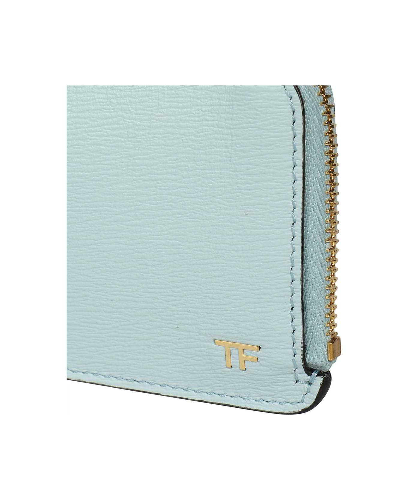 Tom Ford Printed Leather Wallet - Light Blue