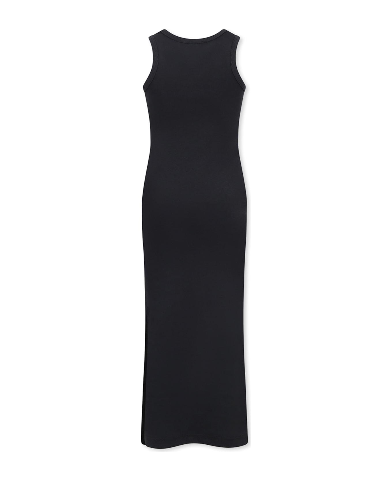 MSGM Black Dress For Girl With Logo - Black