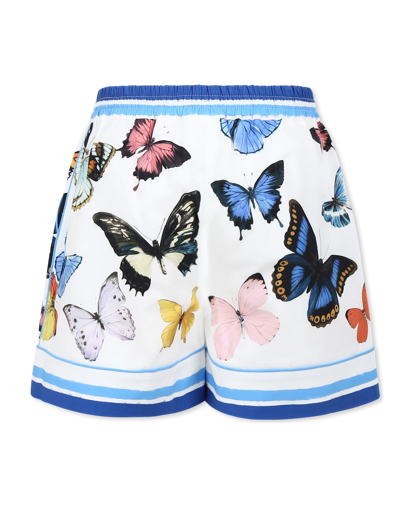 Dolce & Gabbana White Shorts For Girl With Butterflies - White