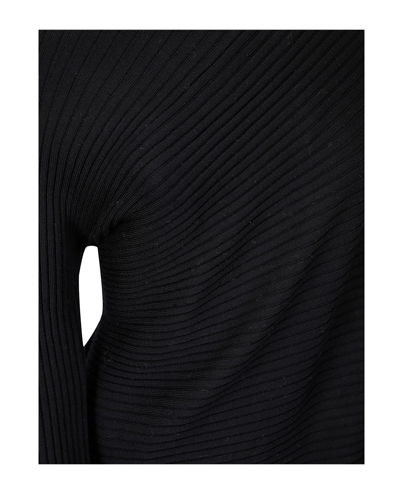 Marques'Almeida Merino Wool Knitted Draped Jumper - BLACK