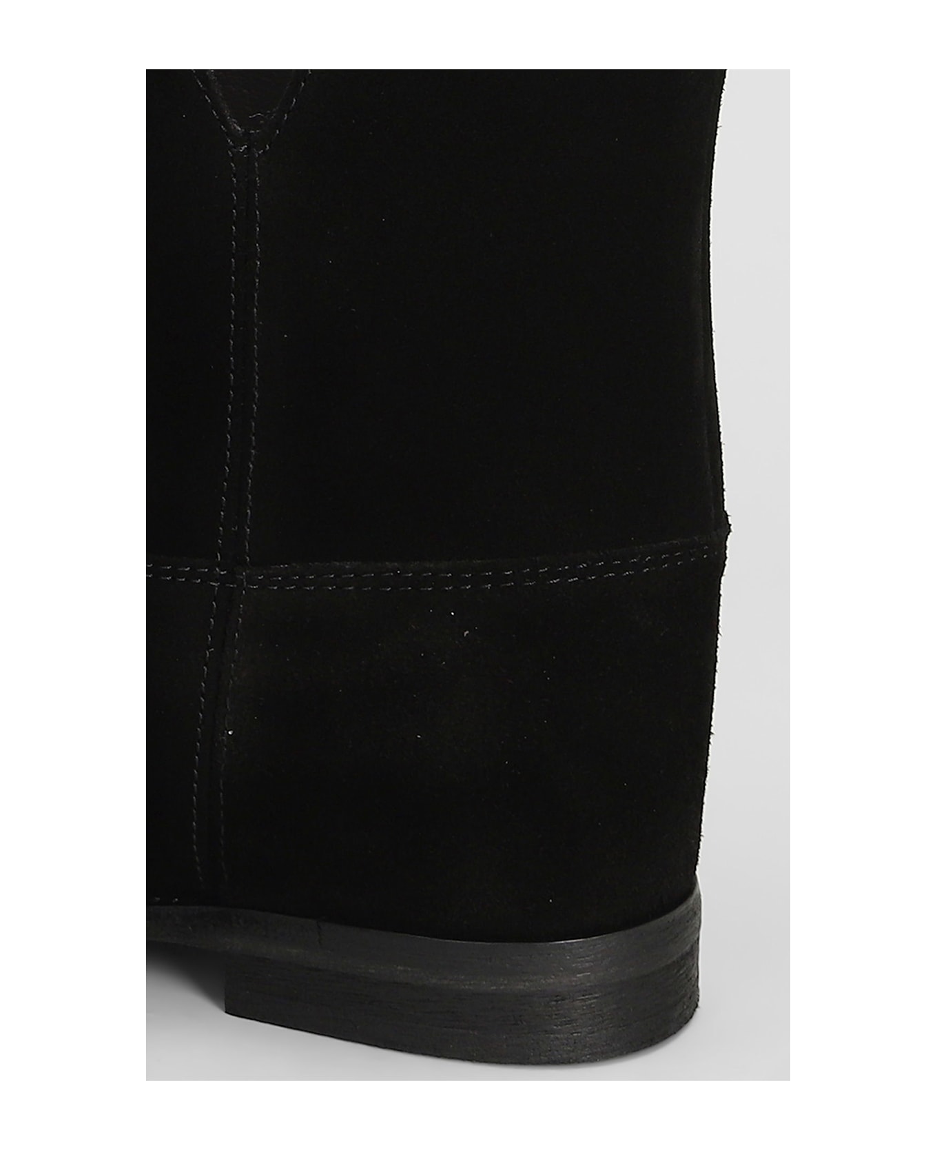 Via Roma 15 Ankle Boots Inside Wedge In Black Suede - black