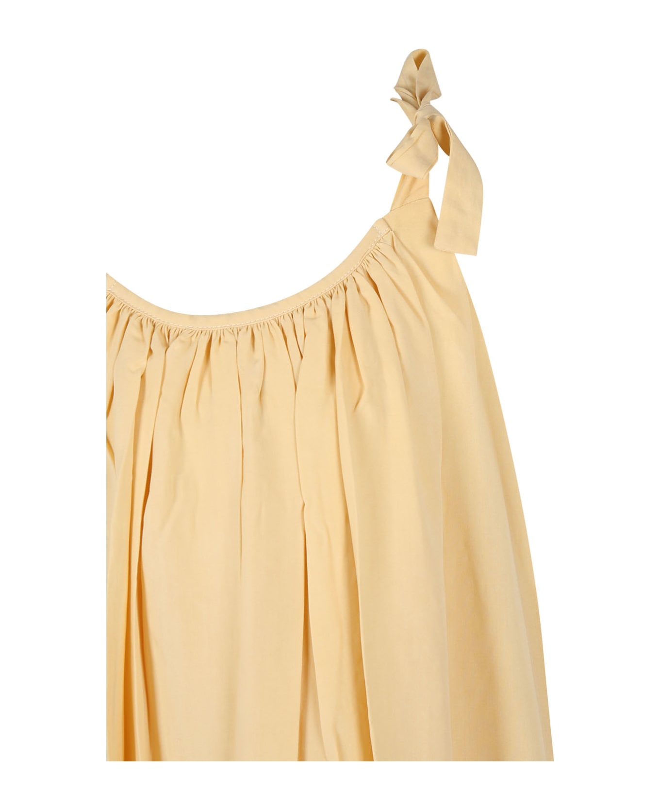 Coco Au Lait Yellow Dress For Girl - Yellow ワンピース＆ドレス