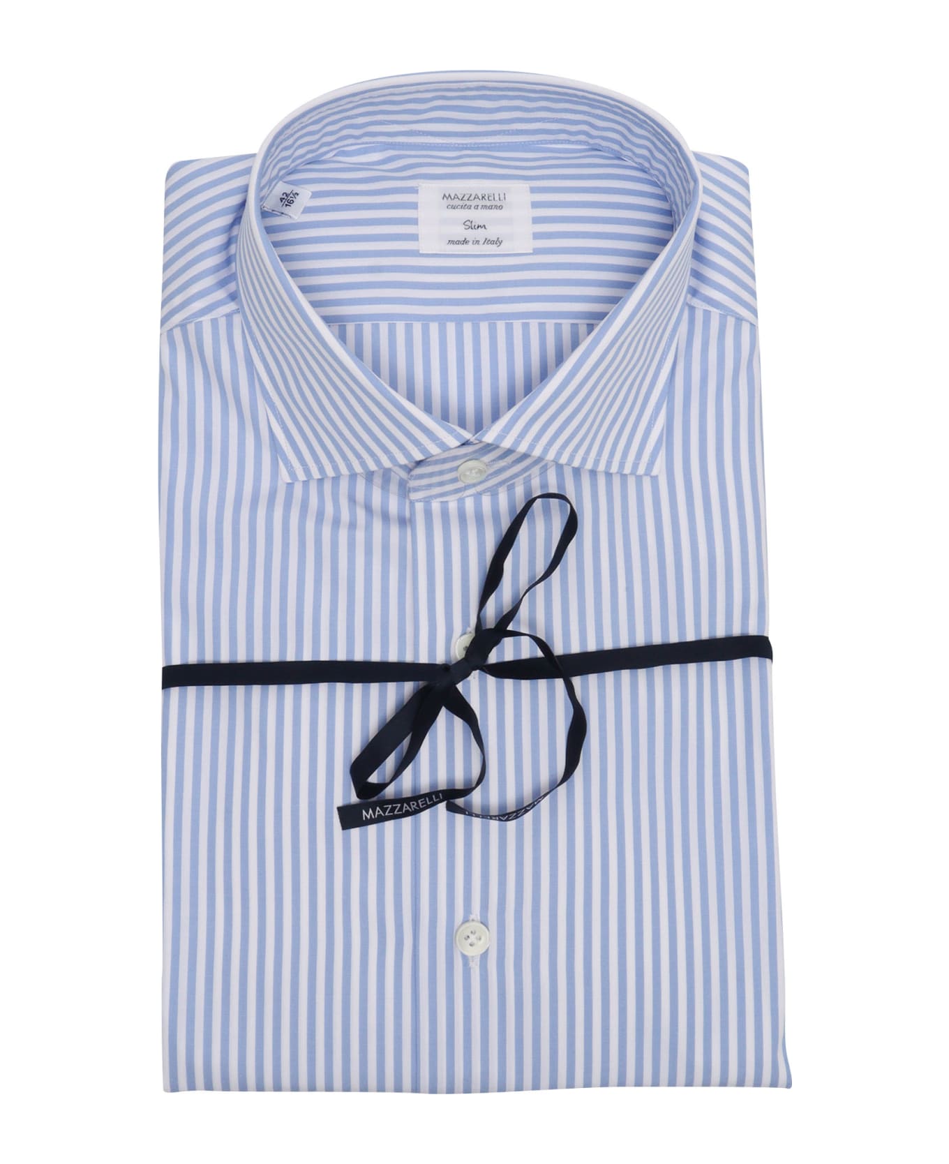 Mazzarelli Slim Fit Striped Shirt - LIGHT BLUE シャツ