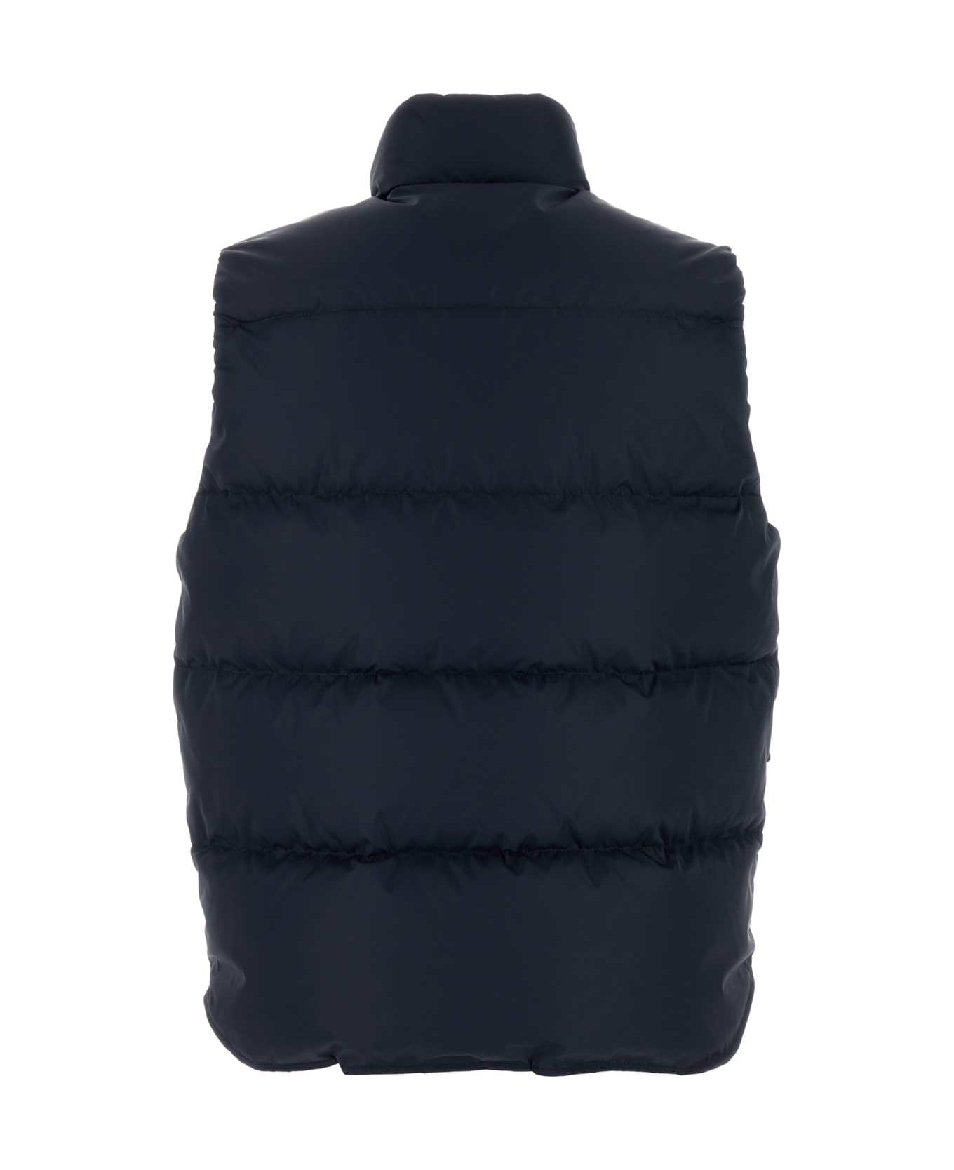 Prada Navy Blue Re-nylon Sleeveless Down Jacket - BLU