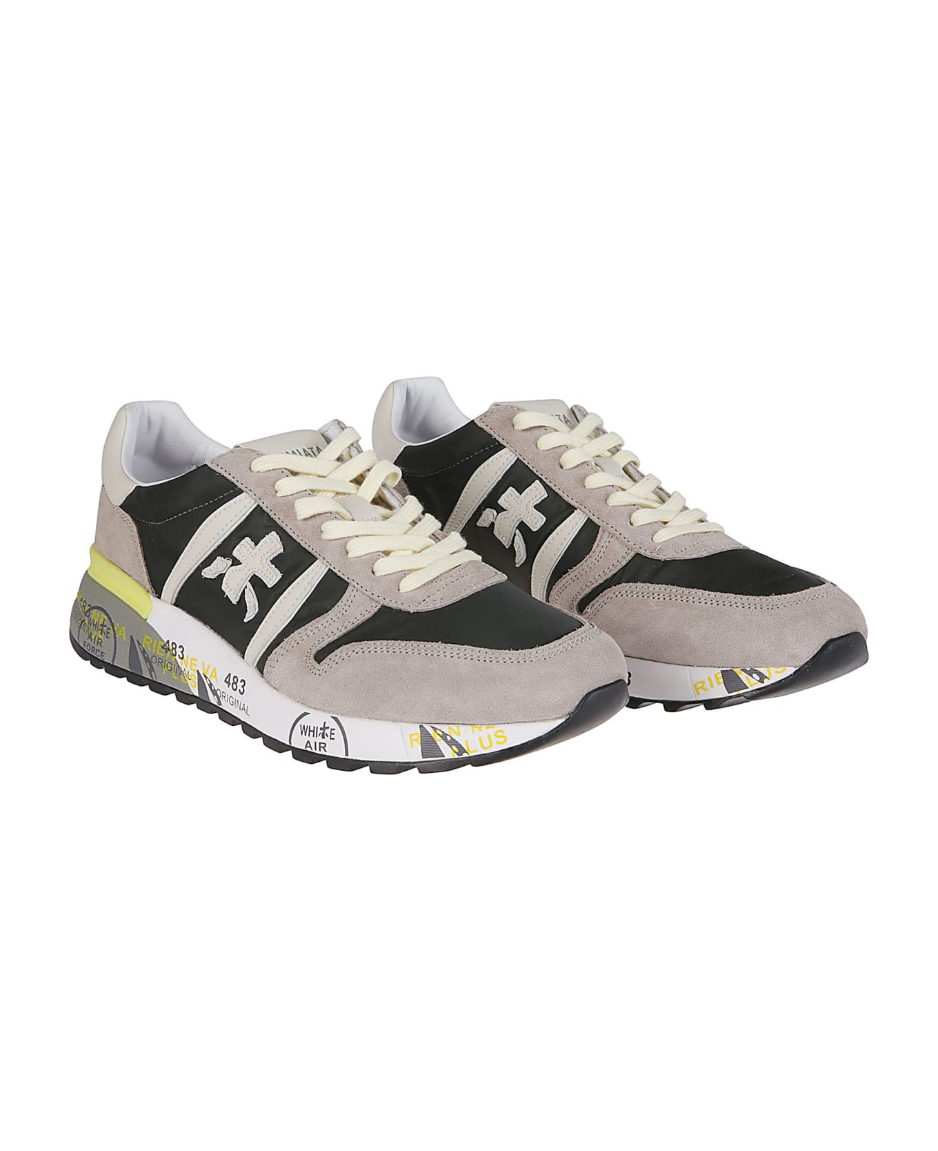 Premiata Sneakers In Suede And Nylon - Green