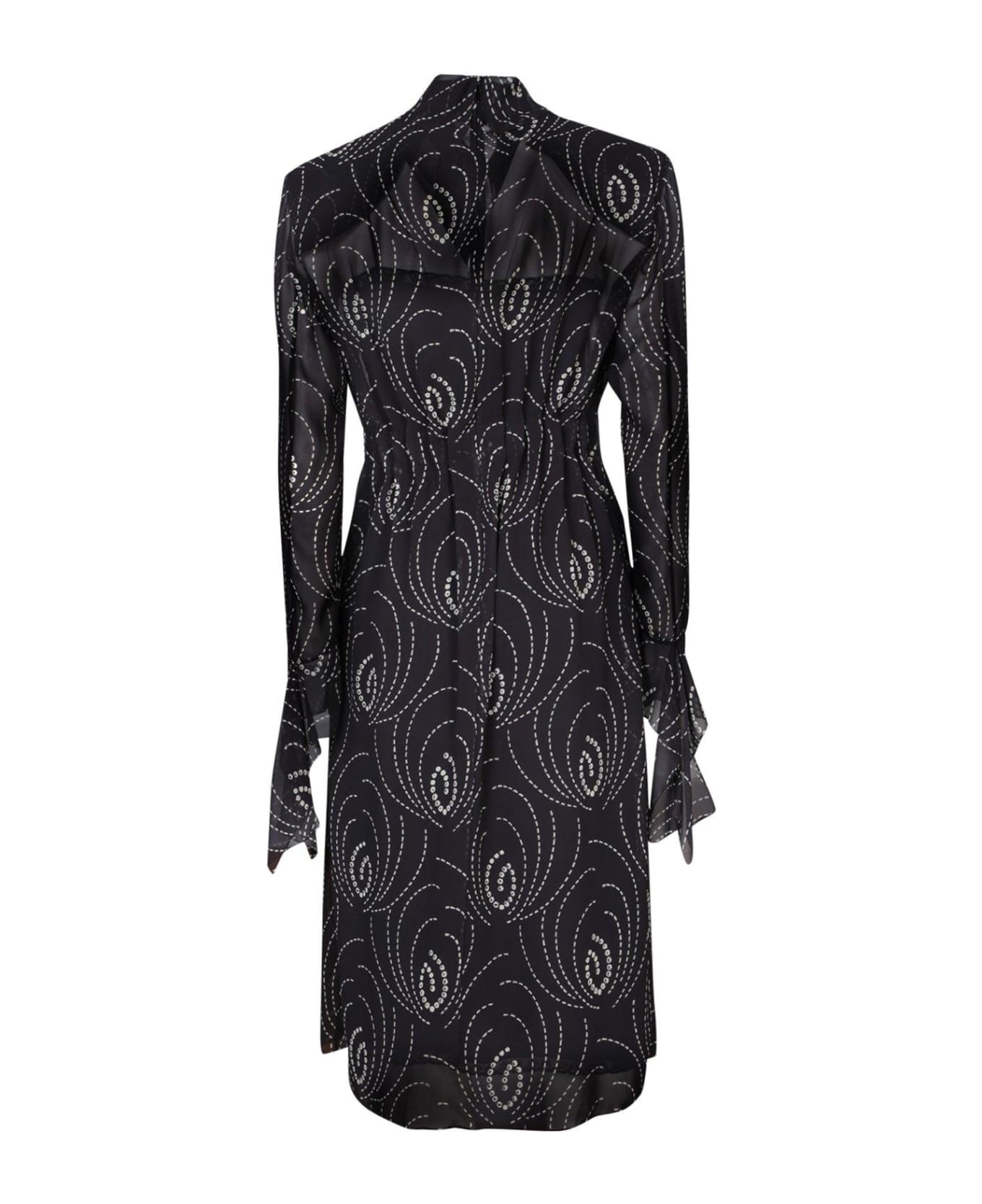 Prada All-over Geometric Printed Midi Dress