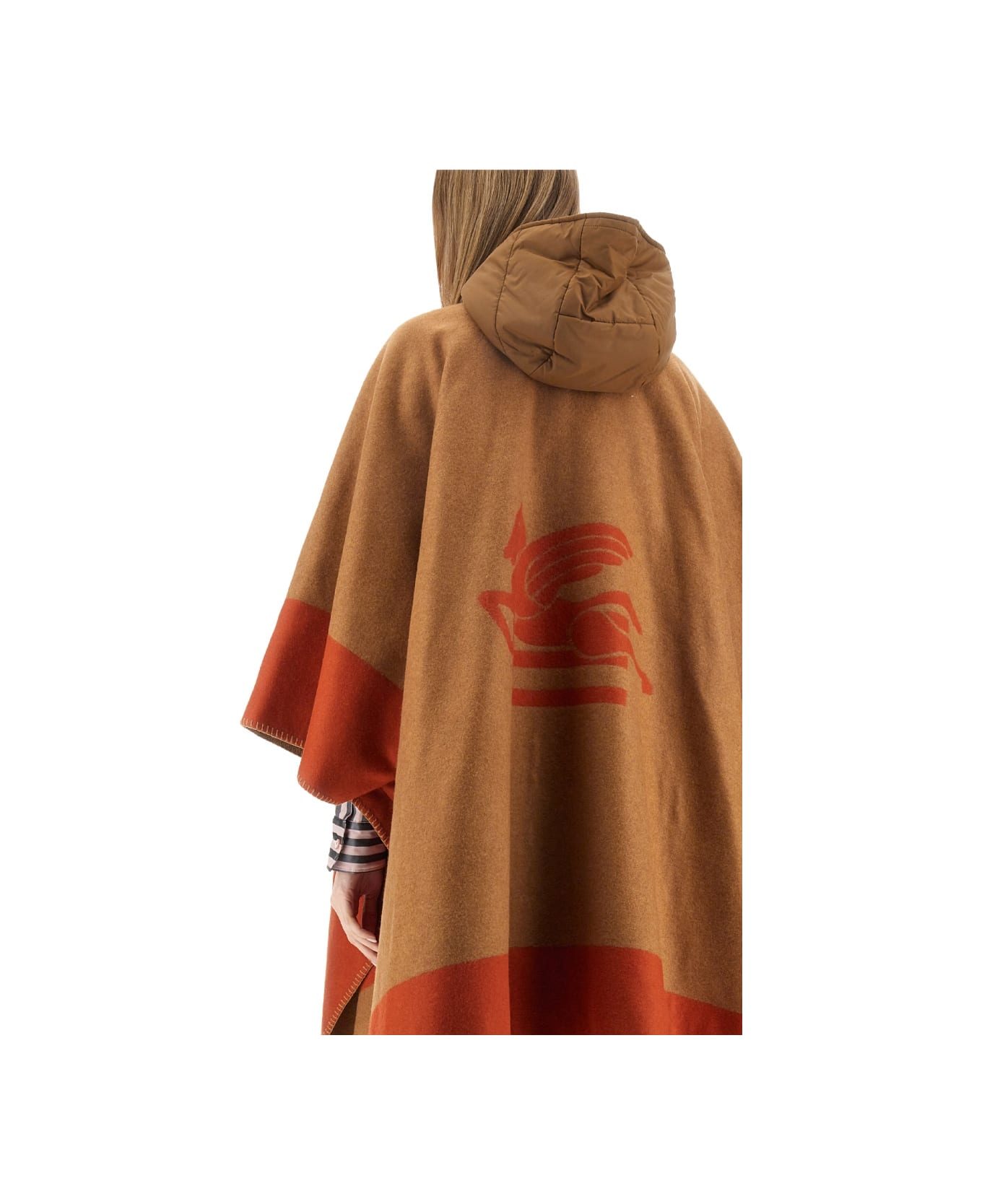 Etro Cape With Logo - BROWN