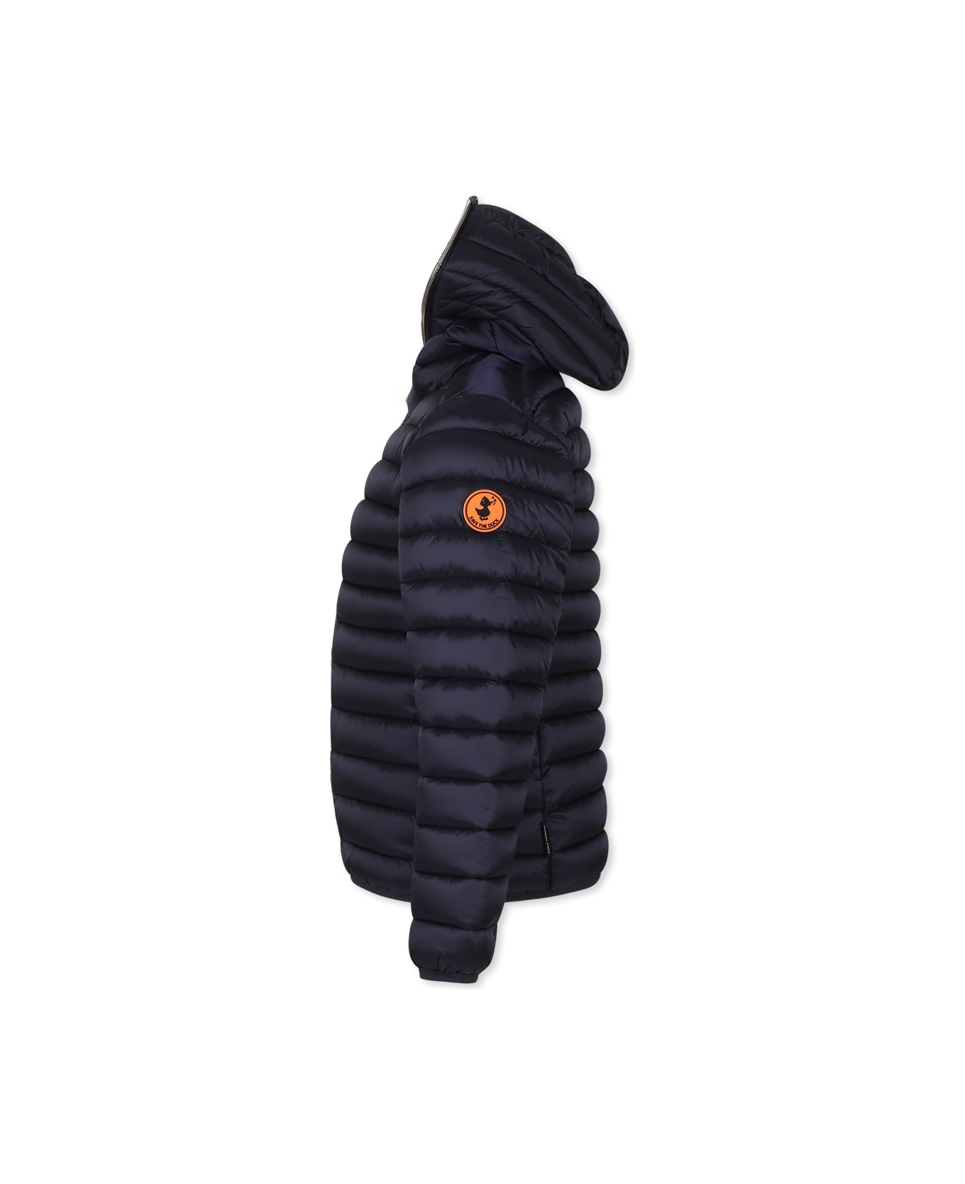 Save the Duck Blue Down Jacket For Girl With Logo - Blue