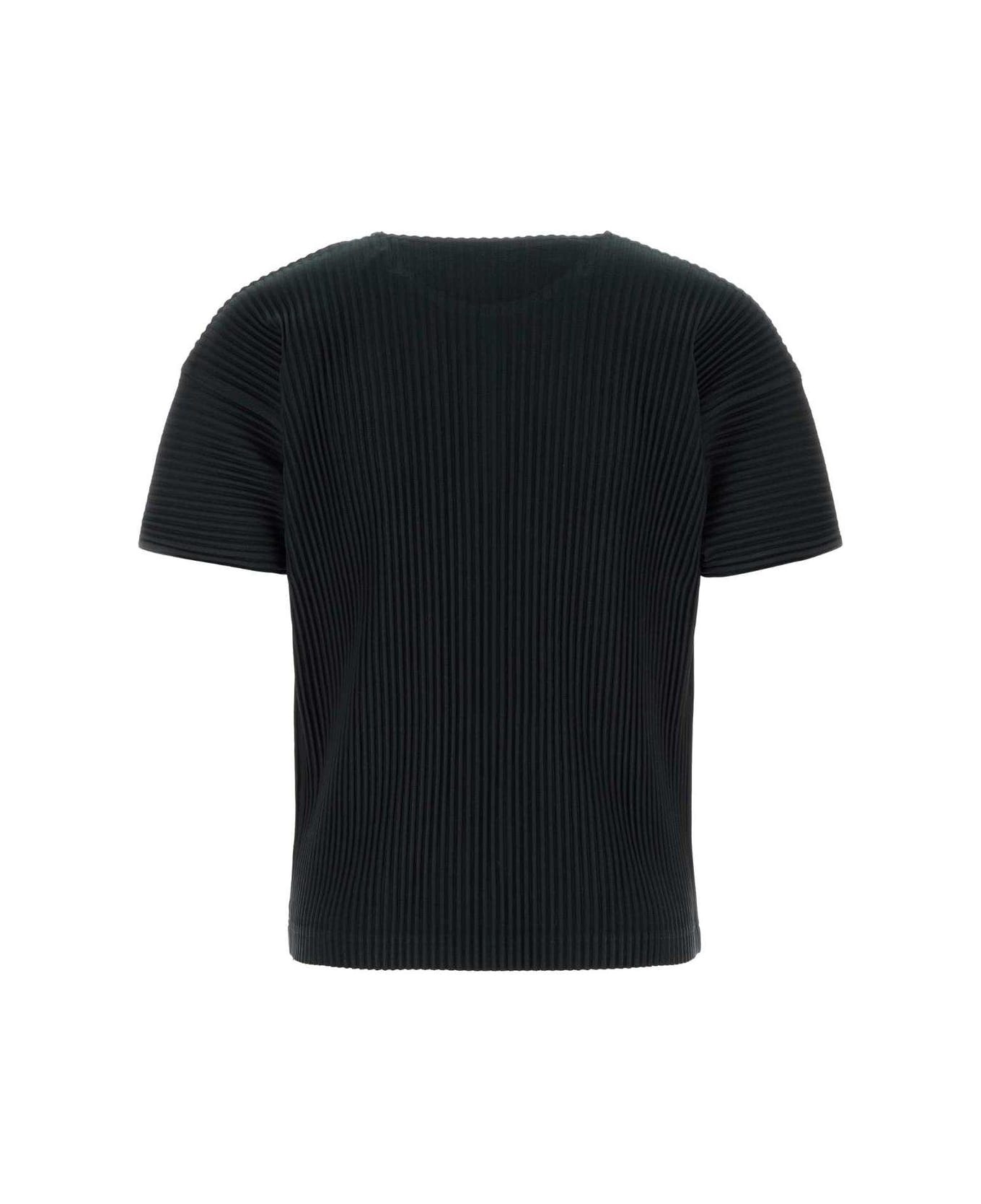 Homme Plissé Issey Miyake Crewneck Short-sleeved T-shirt - Black シャツ
