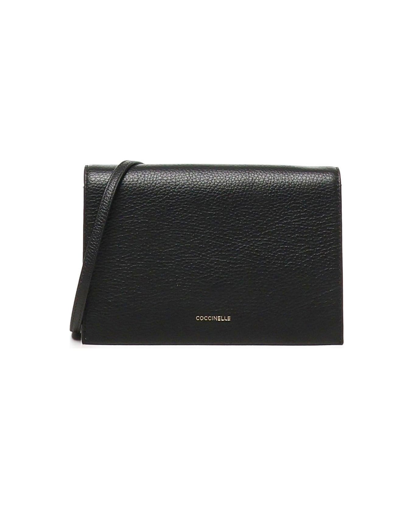 Coccinelle Natural Dandy Foldover-top Shoulder Bag - Black
