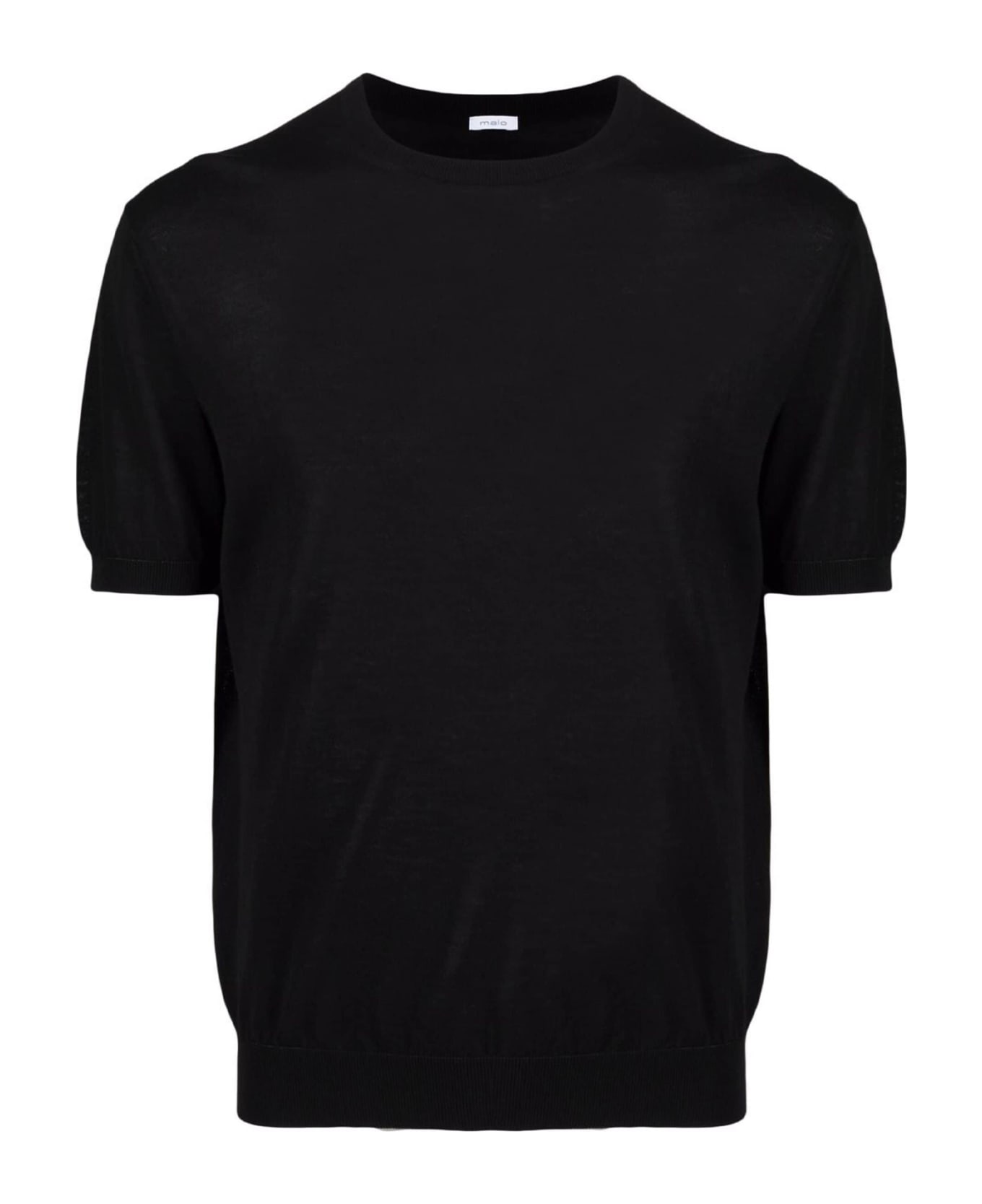 Malo Black Cotton T-shirt