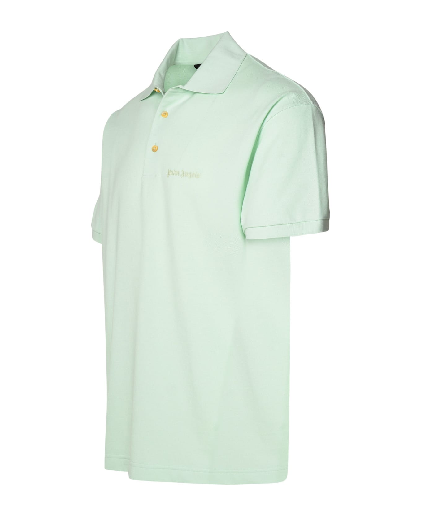 Palm Angels Cotton Polo Shirt With Logo - Green