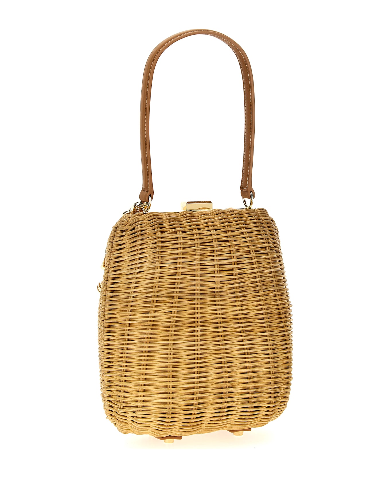 self-portrait 
brown Rattan Bag With Keychain
 Handbag - Brown