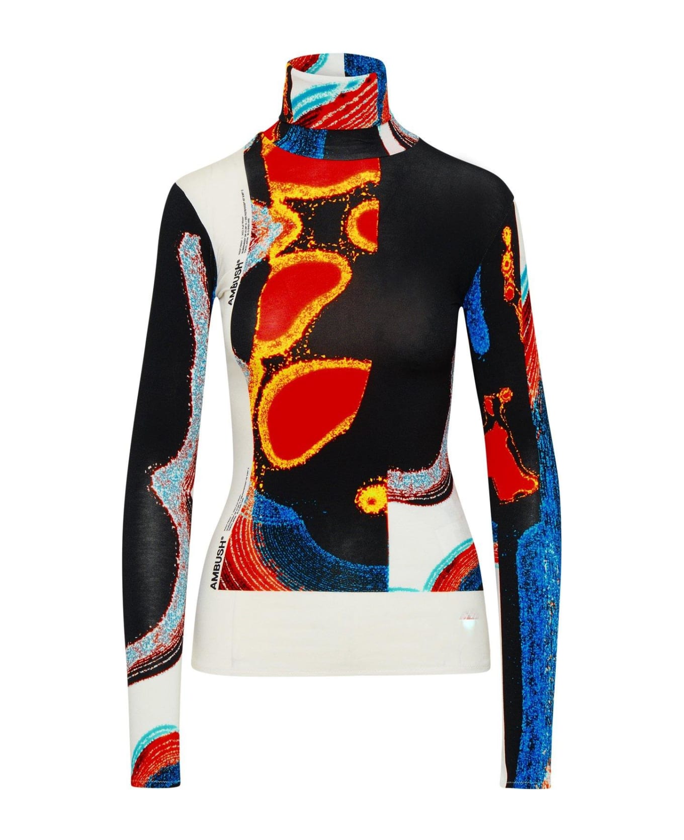 AMBUSH All-over Graphic Print Turtleneck Top AMBUSH - BLACK