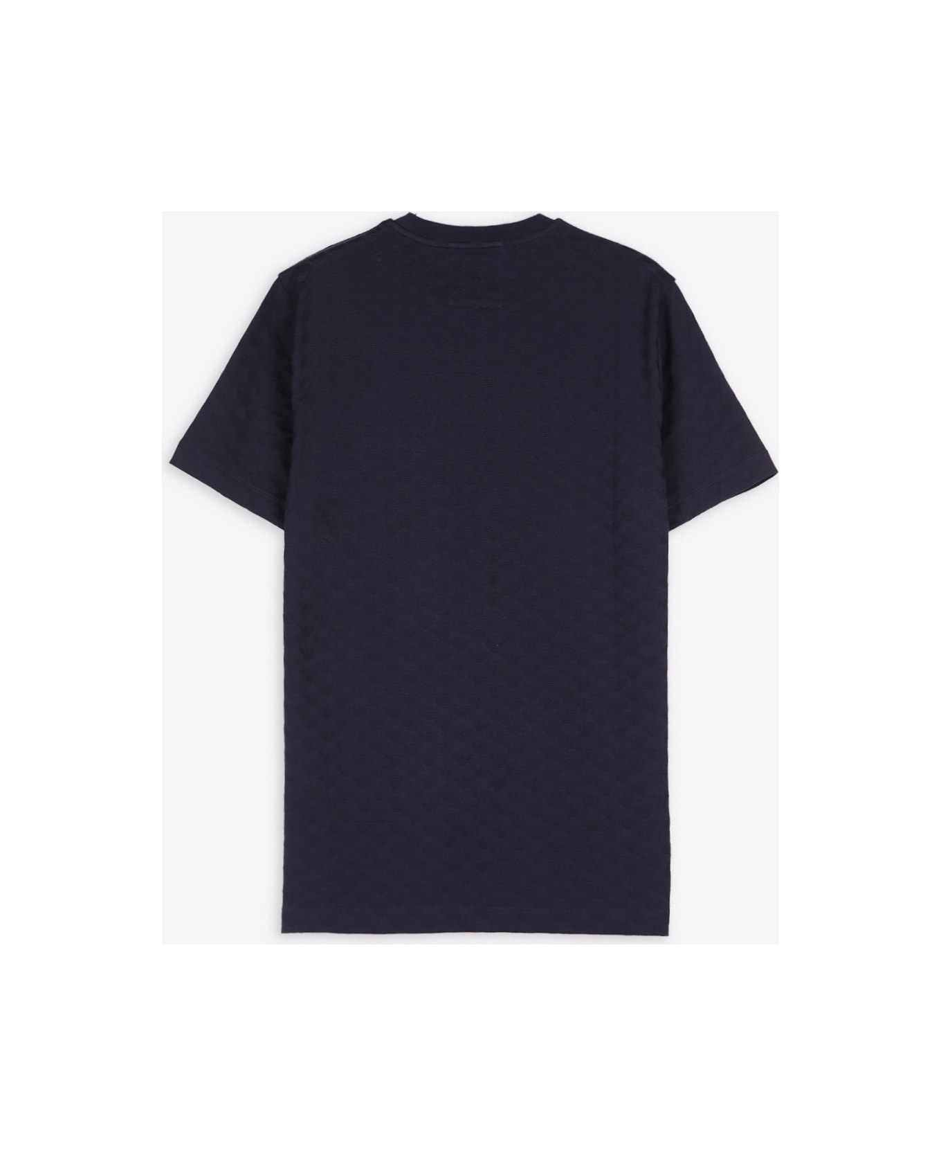Emporio Armani T-shirt Blue Cotton T-shirt With Jacquard Logo Pattern - Blue