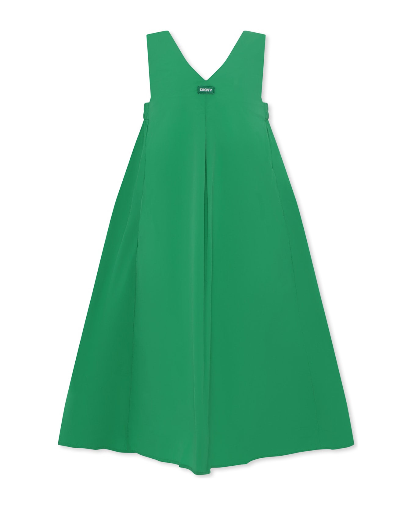 DKNY Green Sleeveless Dress For Girl With Logo - Green