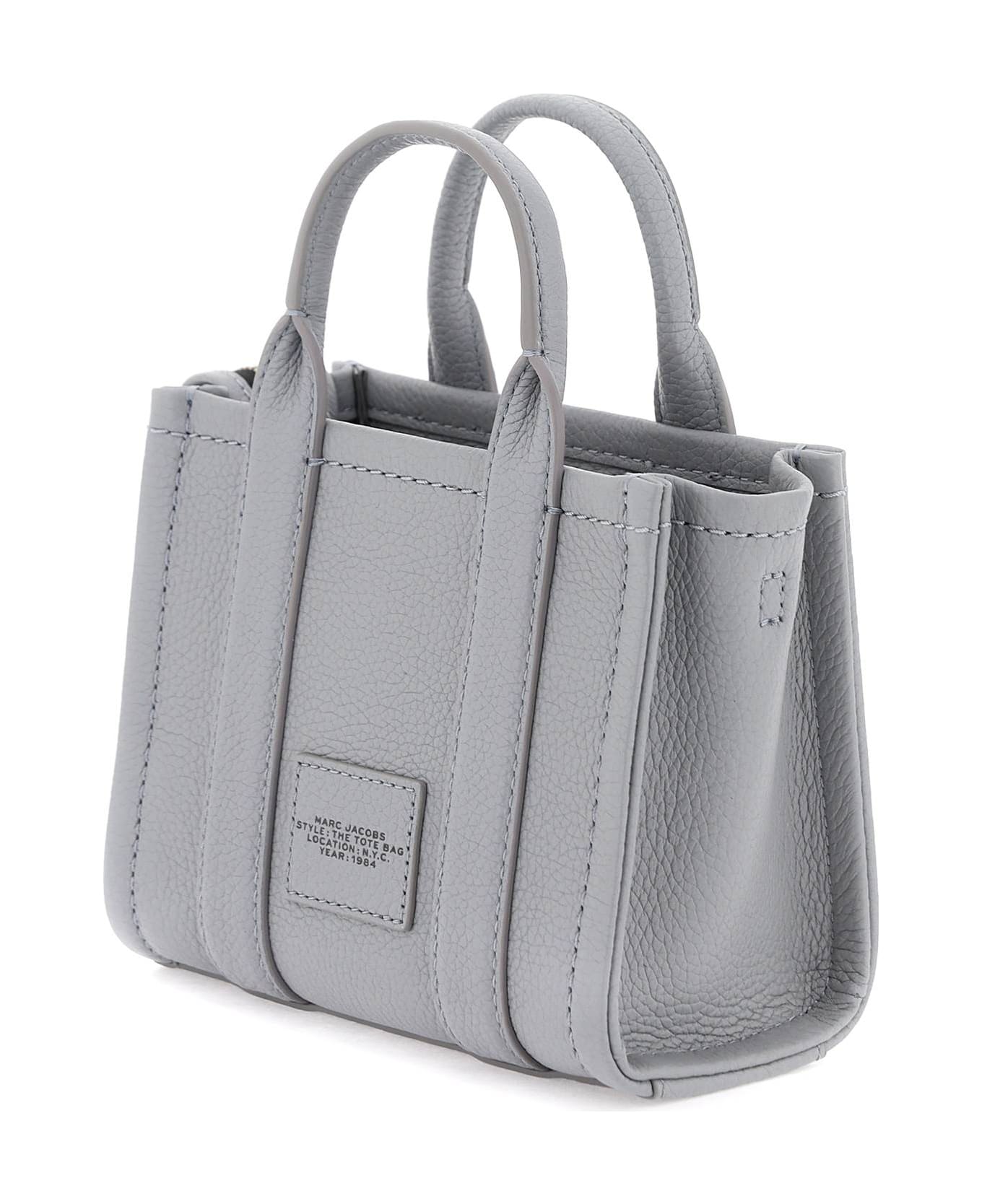 Marc Jacobs The Leather Mini Tote Bag - WOLF GREY (Grey)