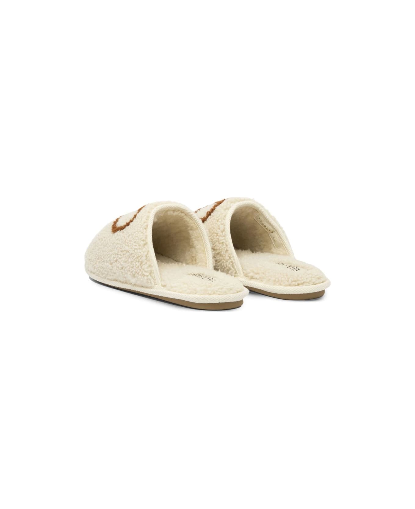 Valentino Garavani Ta Chambre Leather Slippers - White