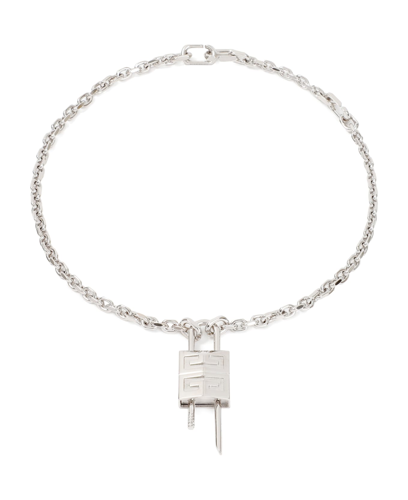 Givenchy Lock Necklace With 4g Padlock - Silvery