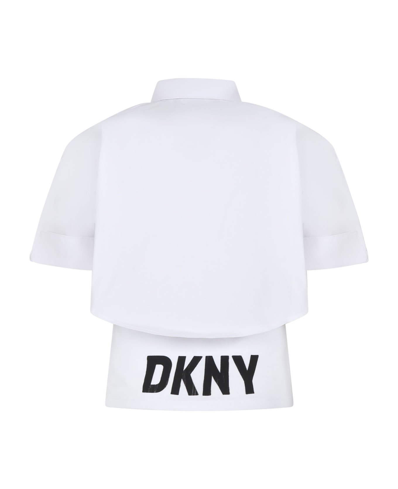 DKNY White Cotton Shirt For Girl - White