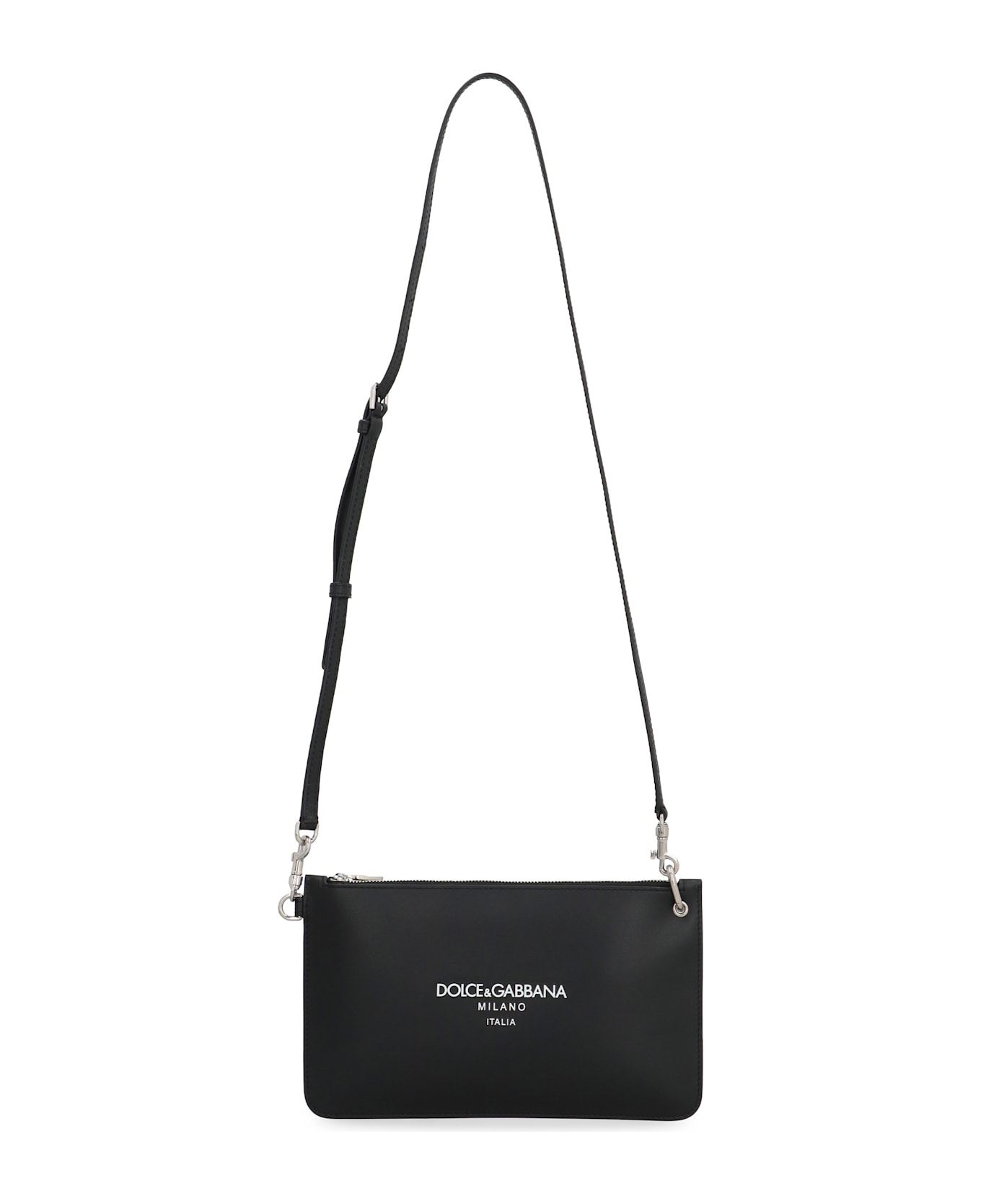 Dolce 
Gabbana Necessaire Leather Flat Pouch - black