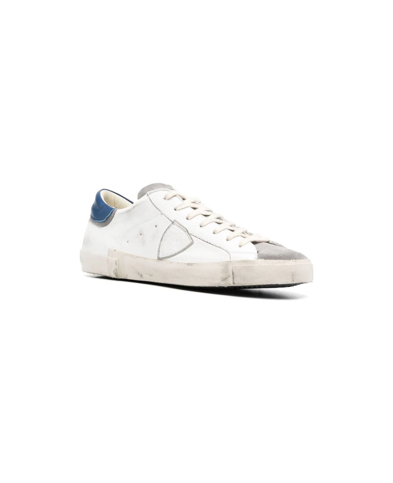 Philippe Model Prsx Low Sneakers - White And Blue - White