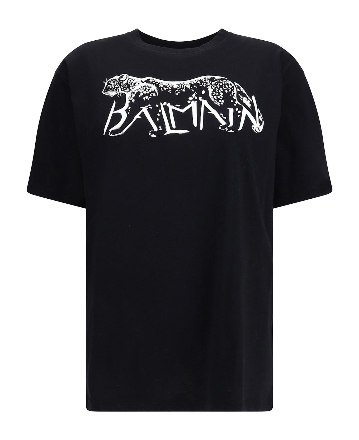 Balmain T-shirt With Leopard Print